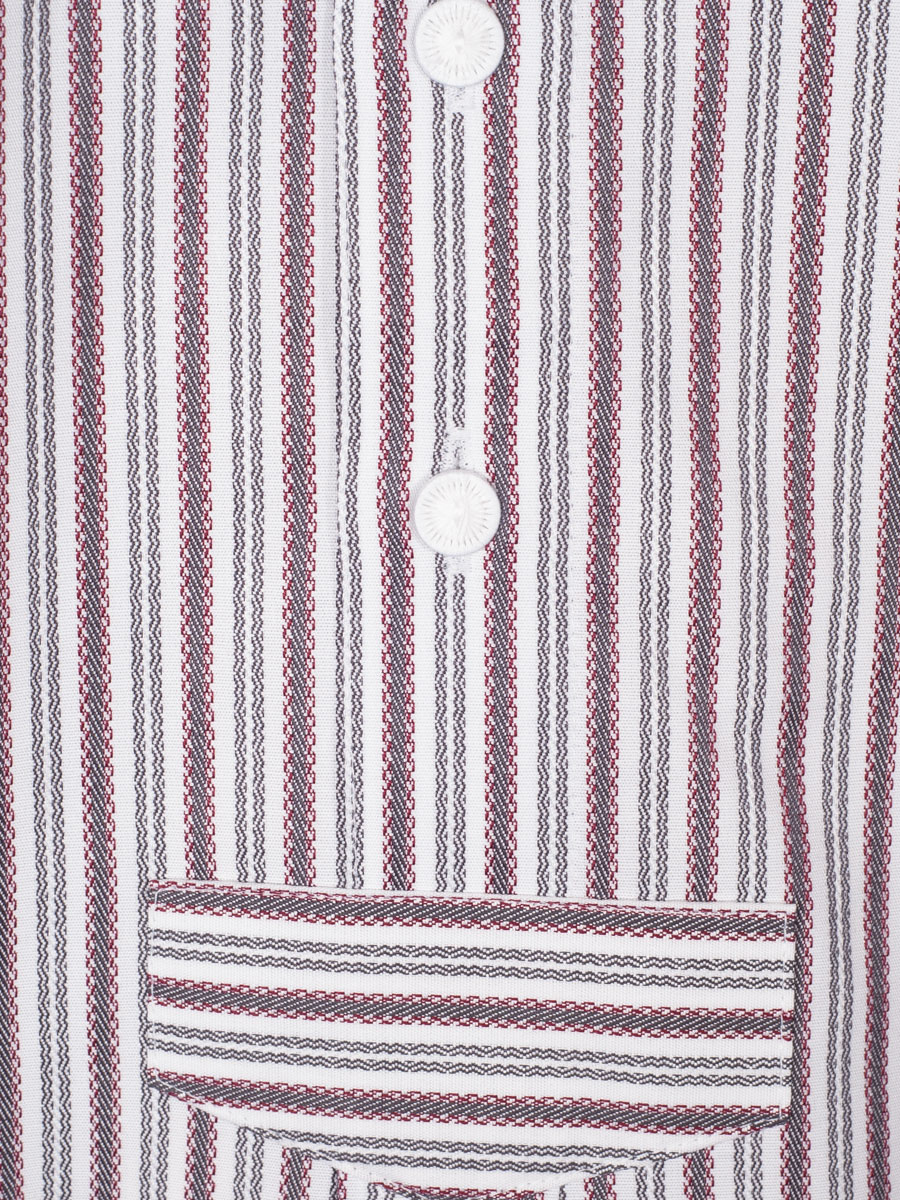 Arzberger Herrenhemd, rot-blau, gestreift, Liegekragen, Pfoad #4