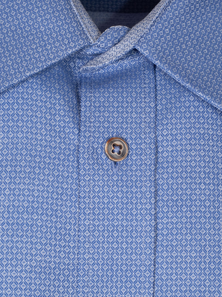 Waldorff Herrenhemd, blau, gemustert, Liegekragen, durchgeknöpft #2