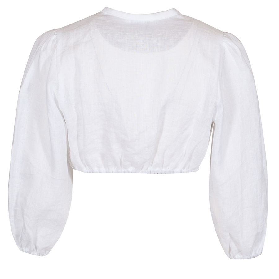 Anno Domini Design Dirndlbluse Emilia, weiß, Leinen, weiter Arm #2