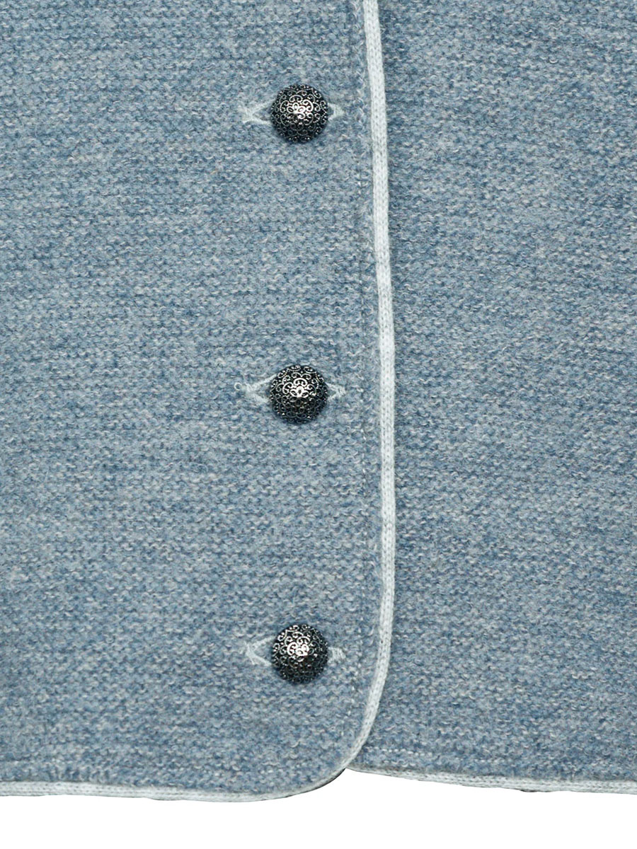 Stapf Strickjacke Dorika, rauchblau, Abschlüsse rolliert #4