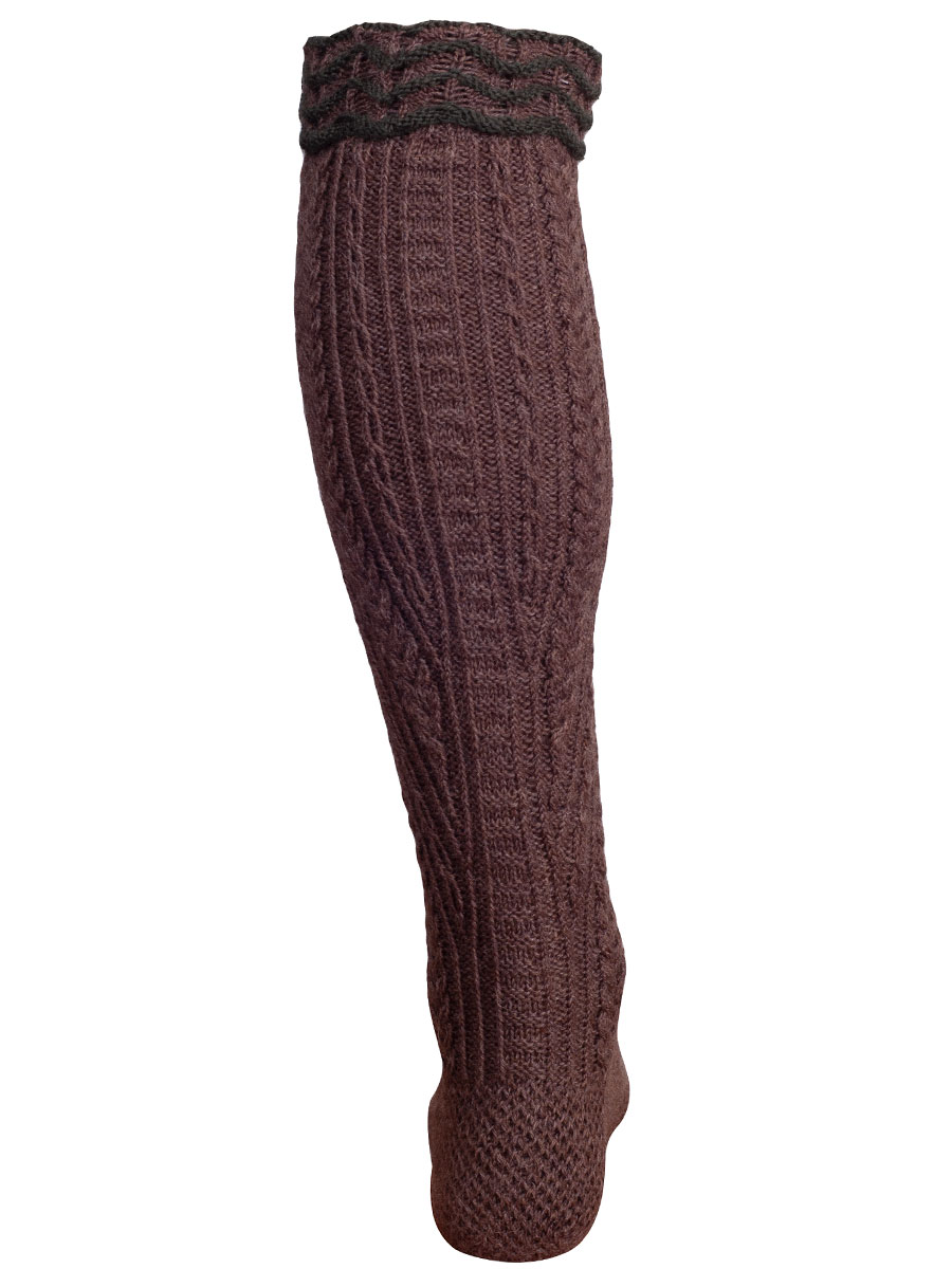 hausg'macht Umschlagstrumpf Werdenfels, hellbraun-lodengrün, handgefertigt #2