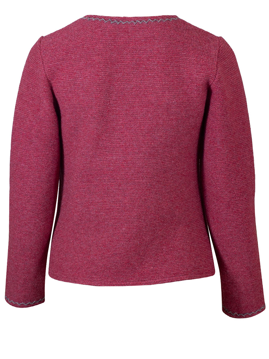 Boos Strickjacke rosa, graue Einfassung, silberne Knöpfe #3