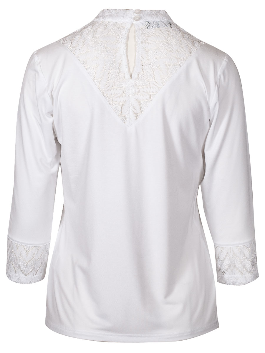 Country Line Damenshirt weiß, Spitze, hochgeschlossen #2