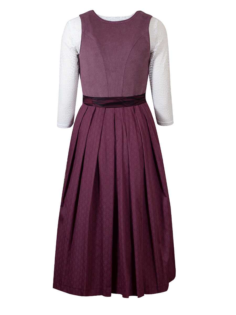 Wenger Dirndl Judith festlich, mauve, Cordoptik, 80cm #3