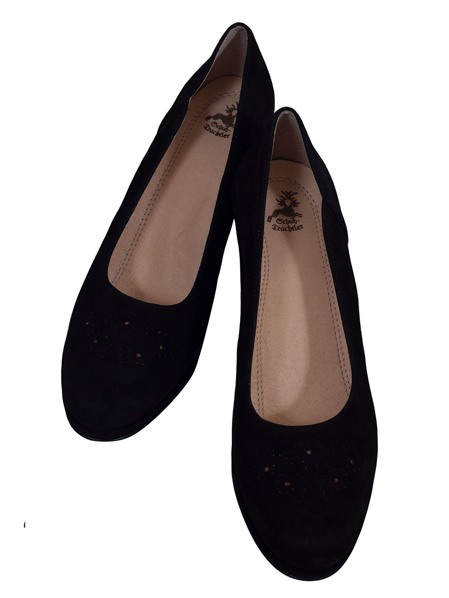 Schuhmanufaktur Gautsche, Trachtenpumps, schwarz, Samtziege #3