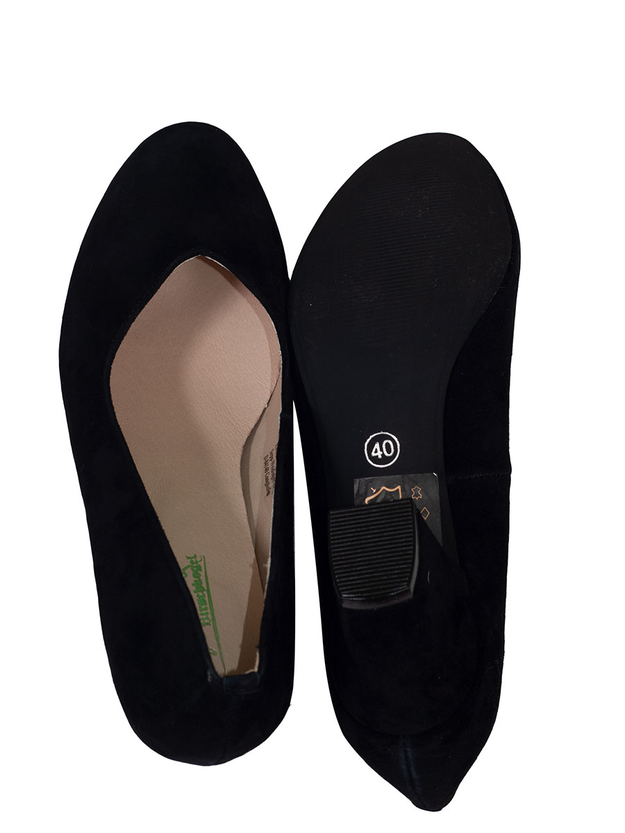 Esgano Schuhe, Trachtenpumps, schwarz, Wildleder, schlicht #3
