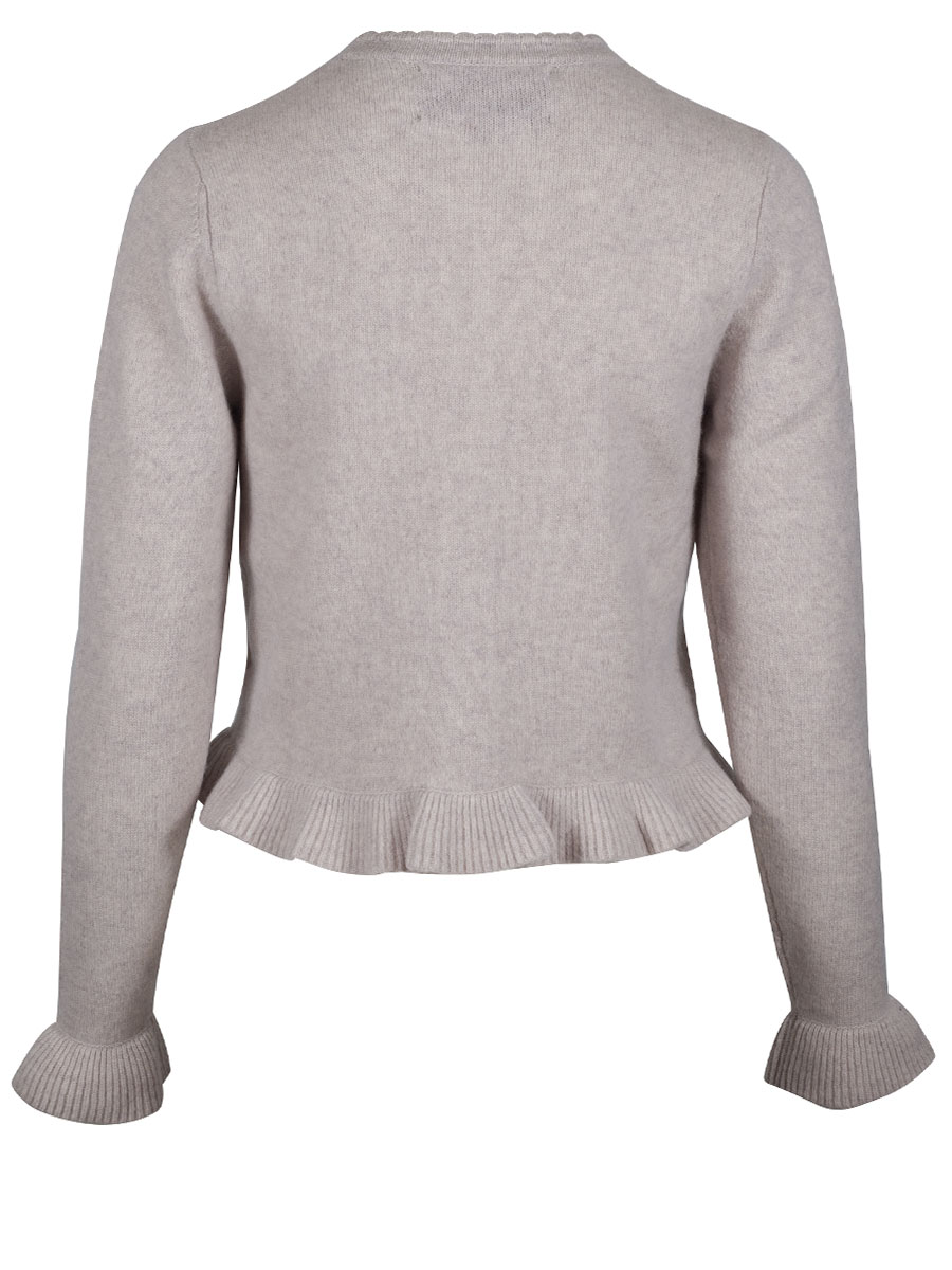 fei scho schee Strickjacke, barley, Rüschenbund #3