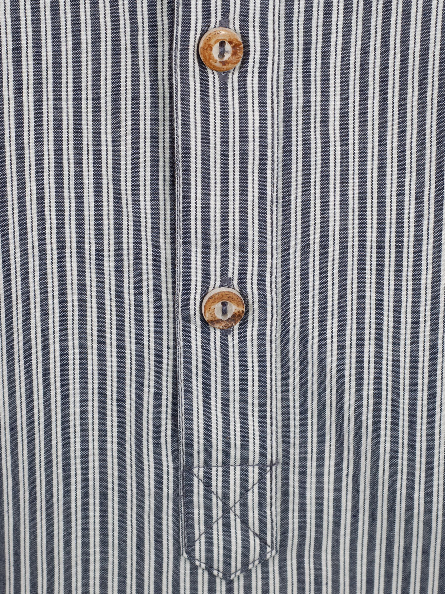 Hammerschmid Trachtenhemd blau, gestreift, Pfoad, Liegekragen #4