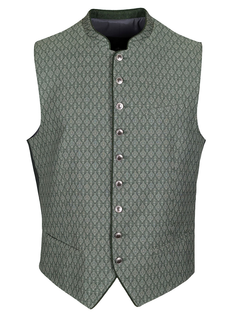 Hammerschmid Herrenweste Markus, grün gemustert #1