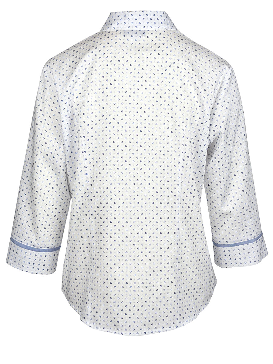 Anna Damenbluse blau gemustert, 3/4-Arm #3