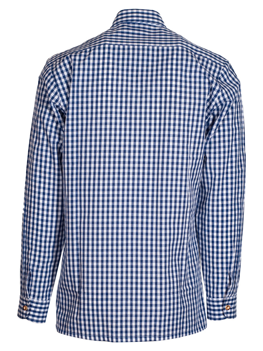 Ederer Trachtenhemd, marine-weiß, kariert, durchgeknöpft #3