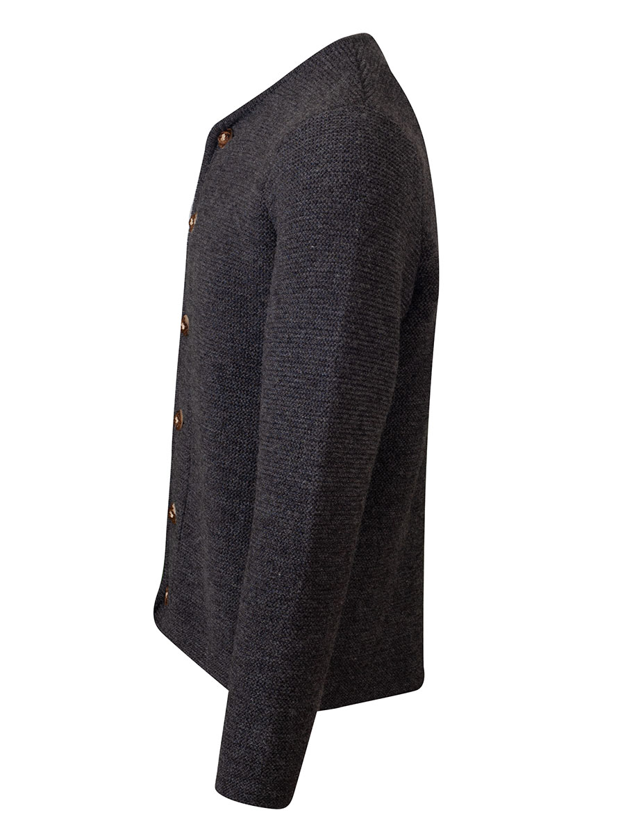 Huber Strickjacke Gerhard, anthrazit, Hirschhornknöpfe #2