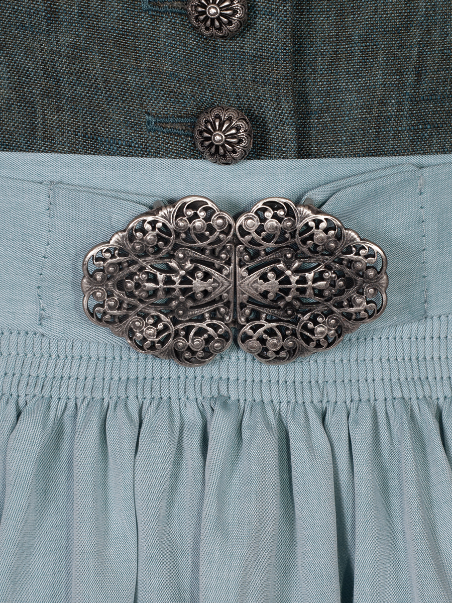 hausg'macht Leinendirndl Pillersee, türkis, Schürze mit Schließe, 80lg #5