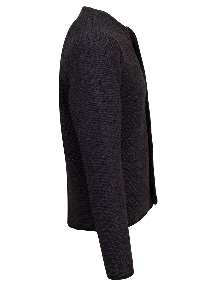 Huber Strickjacke Gerhard, anthrazit mit tanne, Hirschhornknöpfe #2