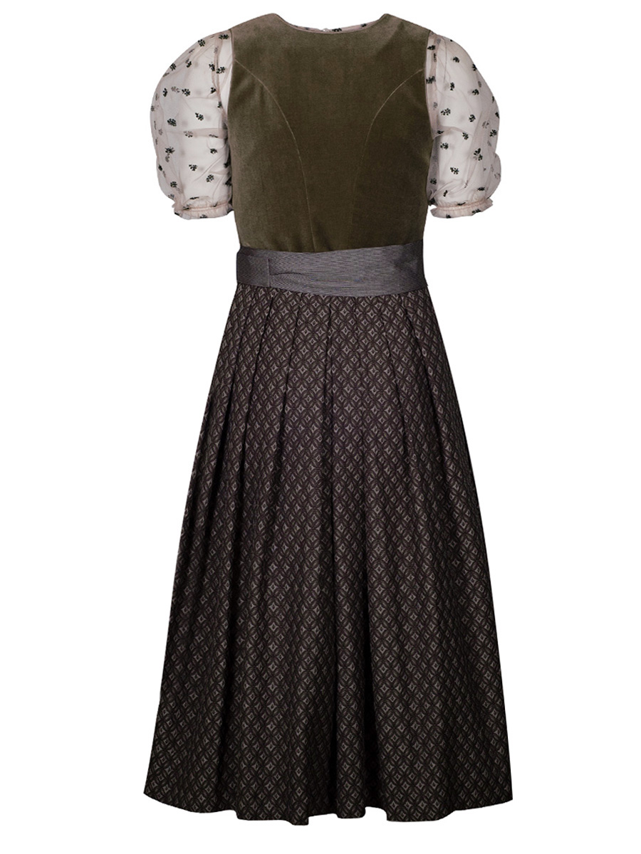 Kaiseralm Samtdirndl Tara, oliv, festlich, 80lg #4