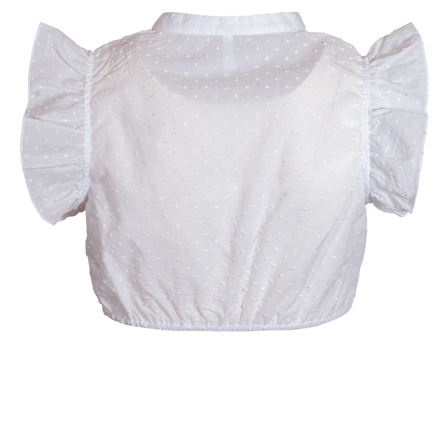 Wallmann Dirndlbluse weiß, V-Ausschnitt, Flügelarm #2