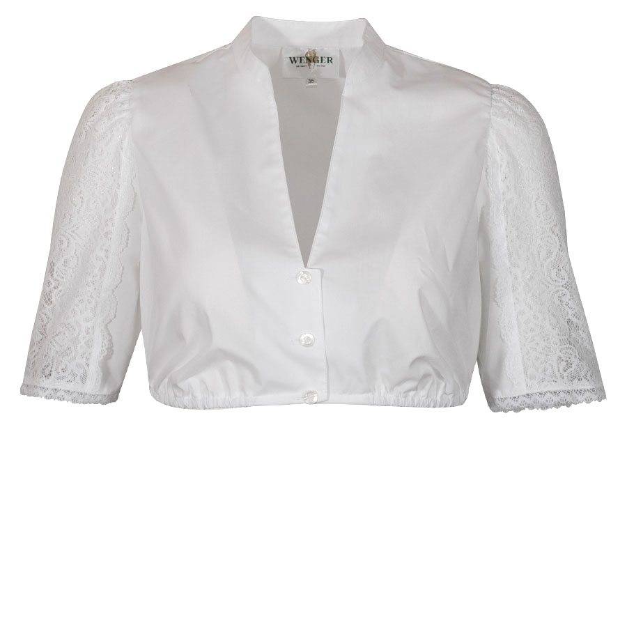 Wenger Dirndlbluse Gina, weiß, Ärmel mit Spitze #1