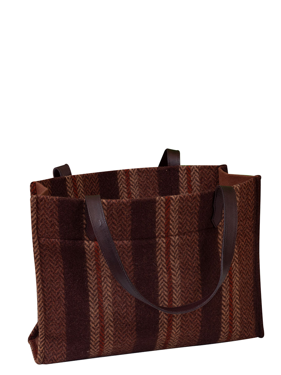 Bezirk Oberbayern Handtasche Zeger, braun, gestreift, groß #1