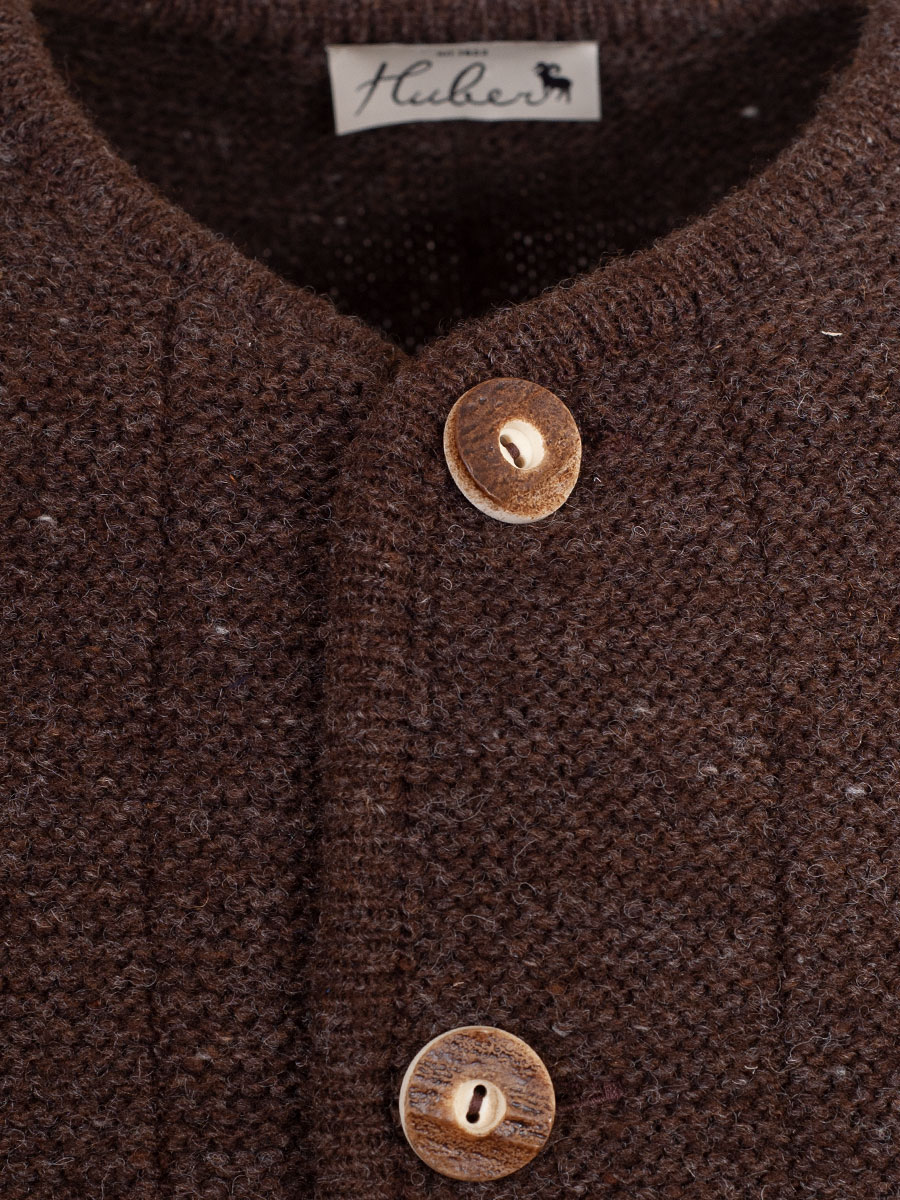 Huber Strickjacke Gerhard, dunkelbraun, Hirschhornknöpfe #4