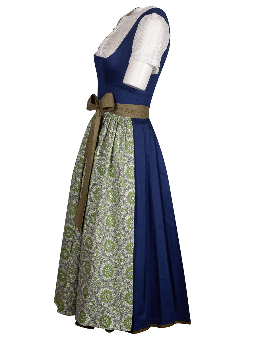 hausg'macht Wiessee Dirndl, blau-oliv, 80lg #2