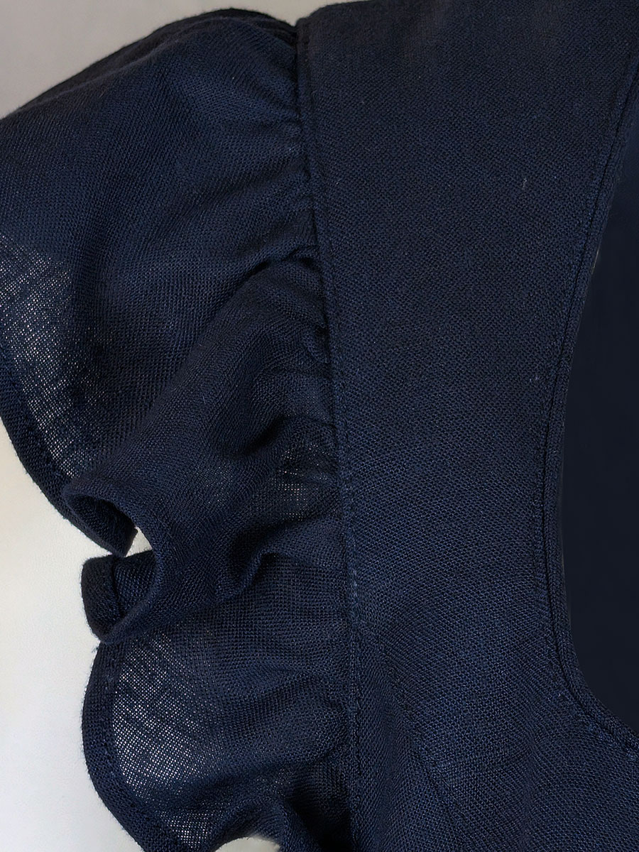 MarJo Leinendirndl Eugendorf, darknight, Flügelarme, 70lg #4