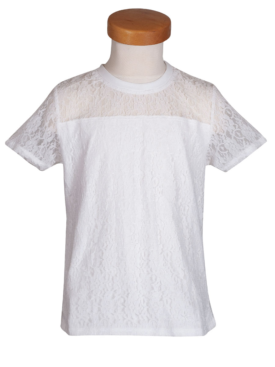 Ederer Shirt, Mädchen, weiß, mit Spitze #1