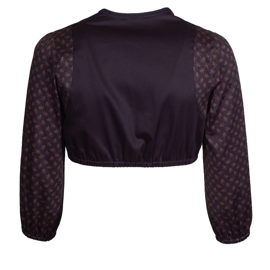 Anno Domini Design Dirndlbluse Aga, 3/4-Arm, schwarz, geblümt #2