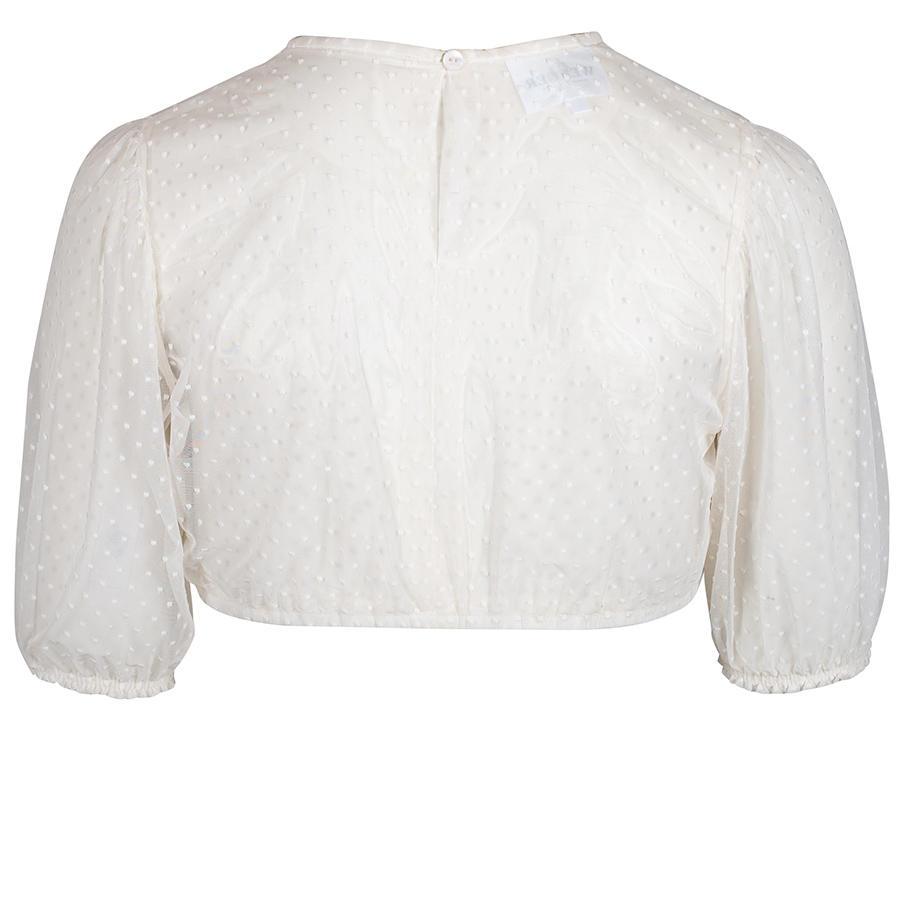 Wenger Dirndlbluse Katlin, creme, Puffarm, Tüll #3