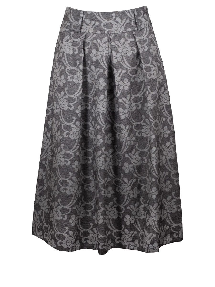 Huber Damenrock Lotta, Blumenmuster, silber/natur #1