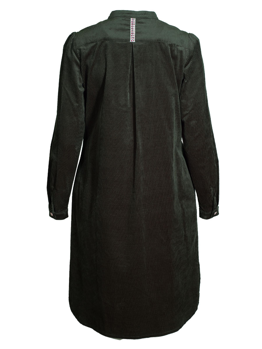 Moser Kleo Cordkleid, tannengrün, Langarm, hochgeschlossen #2