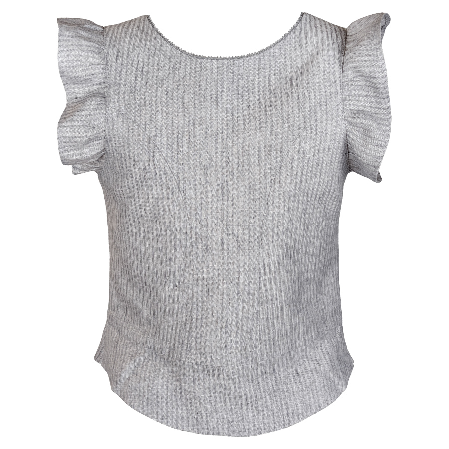 Kaiseralm Leinenmieder grau, gestreift, Flügelarme #2