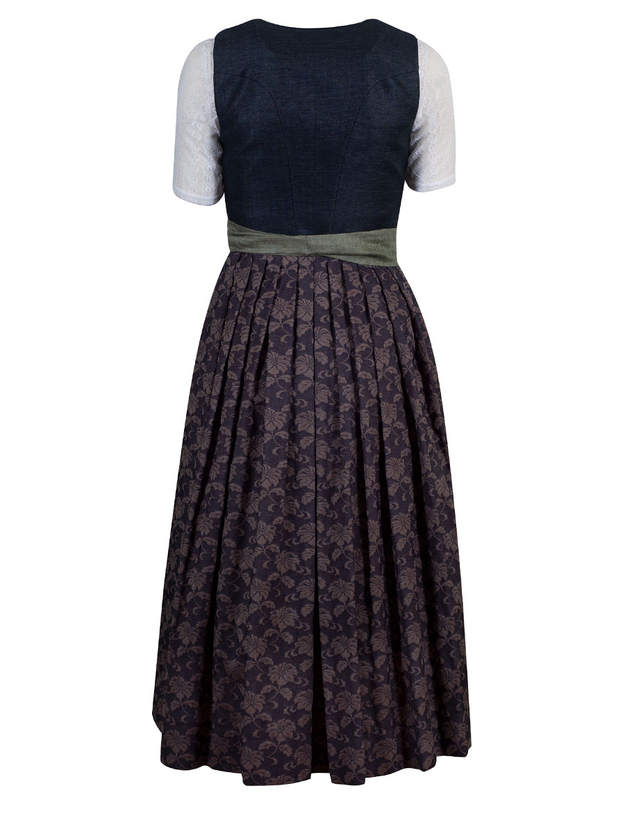 Gottseidank Leinen-Dirndl Antonia, grau-grün, hochwertig, festlich, 80cm #4