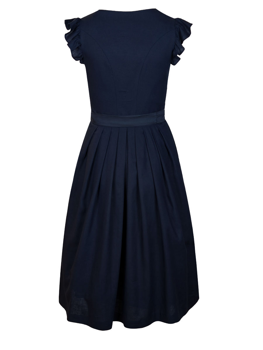 MarJo Leinendirndl Eugendorf, darknight, Flügelarme, 70lg #3