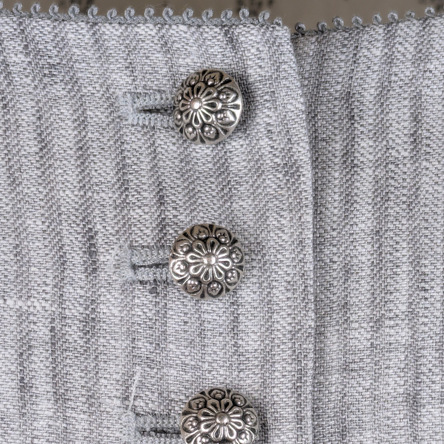 Kaiseralm Leinenmieder grau, gestreift, Flügelarme #4