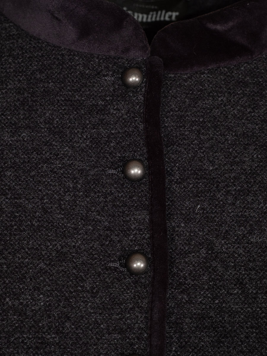 Astrifa Strickjacke Ruhpolding, graphit, grau, schwarzer Samtkragen #3