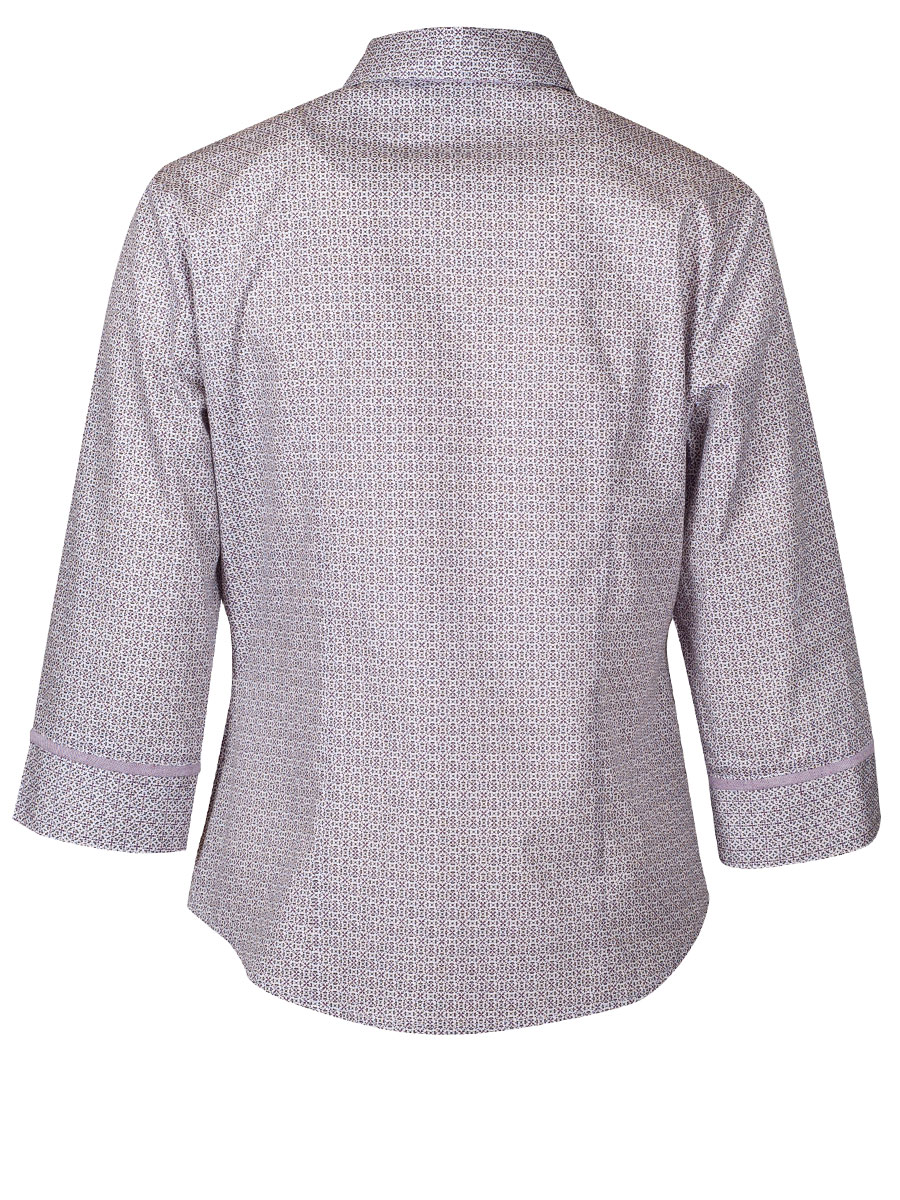 Anna Damenbluse weinrot, 3/4-Arm, gemustert #2