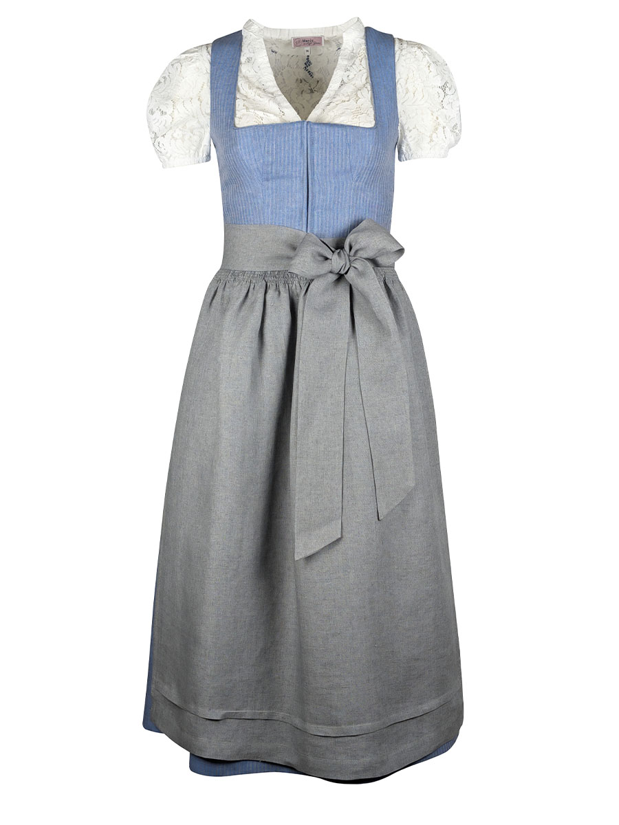 Kaiseralm Leinendirndl Dajana, hellbau-grau, 80lg #1