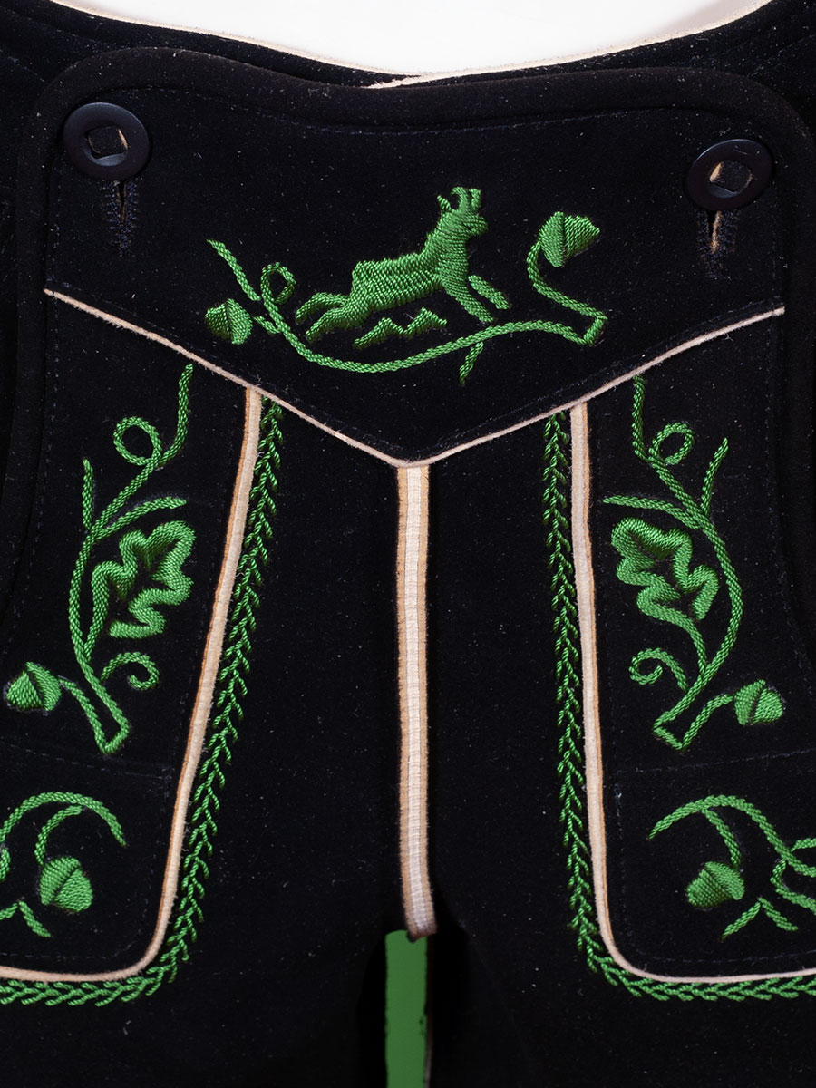 Lederhose Originaltracht kurz Lenggries Hirsch gras #4