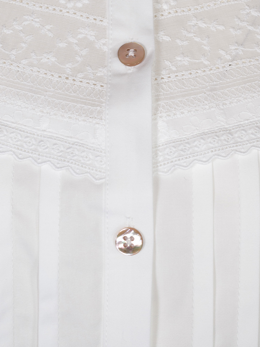 Feli und Hans Langarmbluse Bibi, weiß, Spitze, Biesen #3