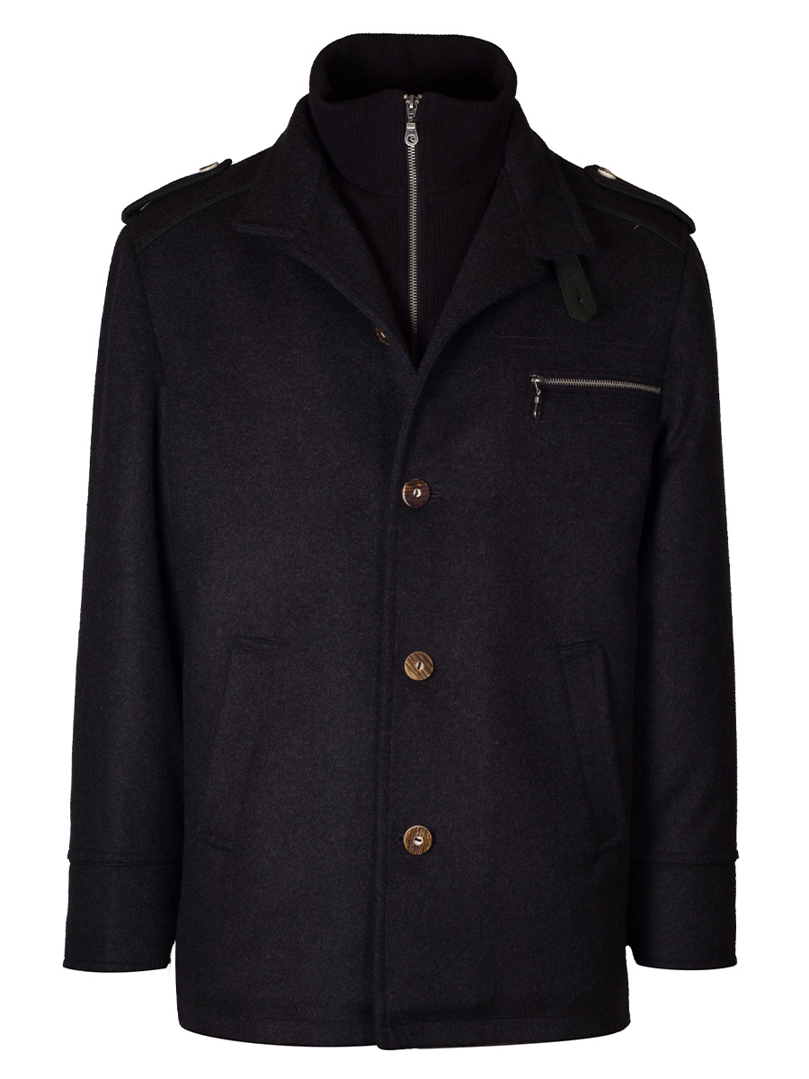 Schloß Orth Outdoorjacke Wörgel, anthrazit, Strickkragen #1