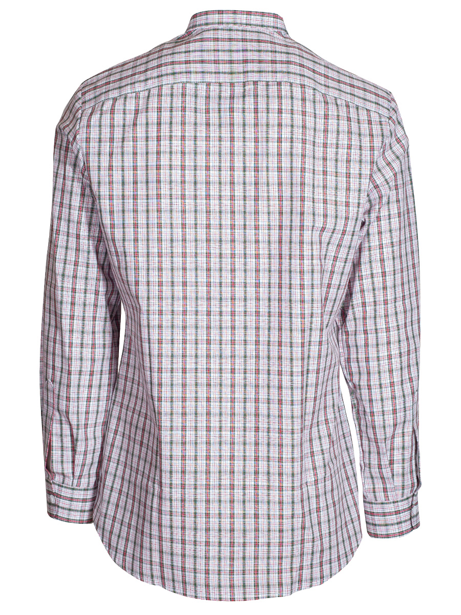 Arzberger Herrenhemd, tanne-rot kariert, Liegekragen, Pfoad, Slim Line #4