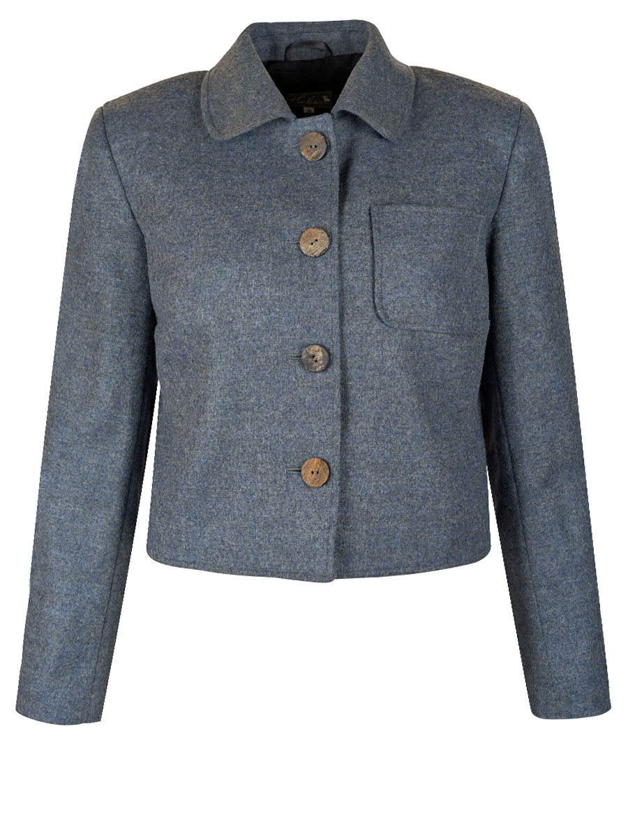 Huber Walkjacke Nikka, blaugrau, große Knöpfe #1