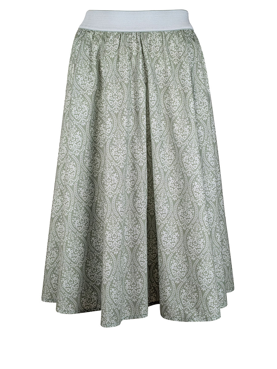 Berwin & Wolff Faltenrock, salbei, gemustert, Gummibund #1