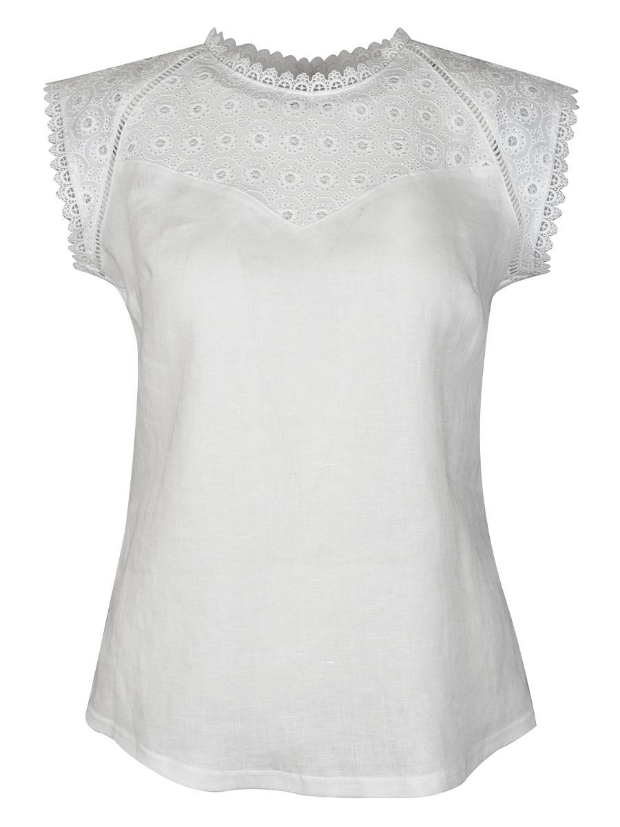 Waldorff Blusenshirt weiß, Spitze #1
