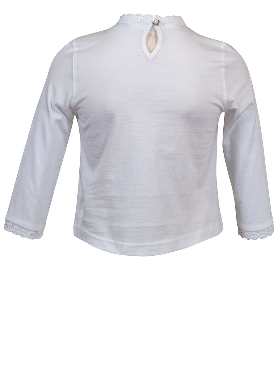 Moser Petronia Langarmshirt, Mädchen, weiß, Spitzenborte #2