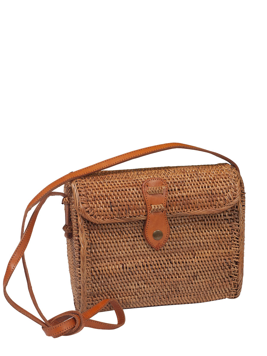 Cassandra Basttasche braun, mit Lederriemen #1