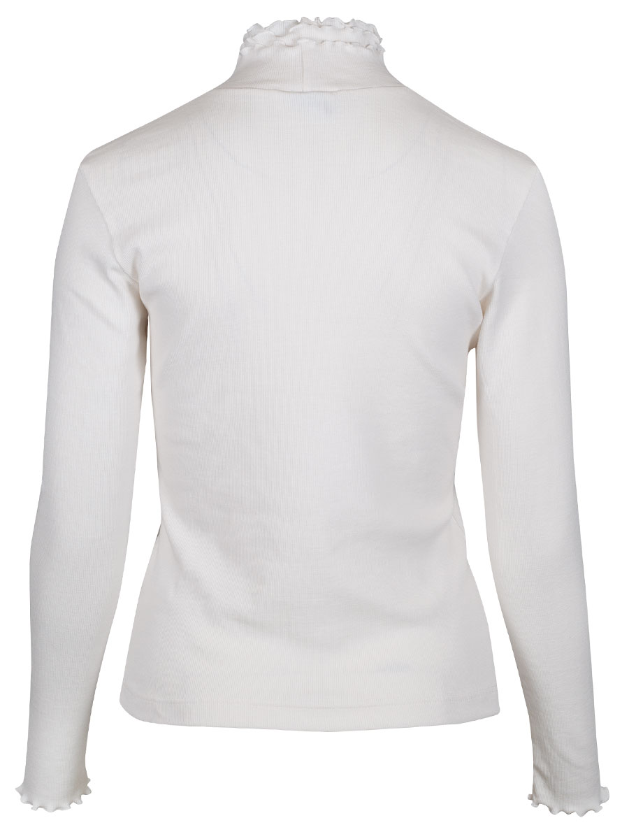Hammerschmid Langarmshirt Ache, cremeweiß, gerippt, Rüschen #3