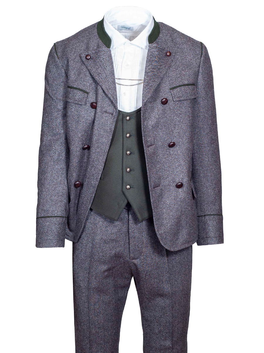Viererspitz Lodenjoppe Ferchensee, grau-Tweed, Reverse, hochwertig #2