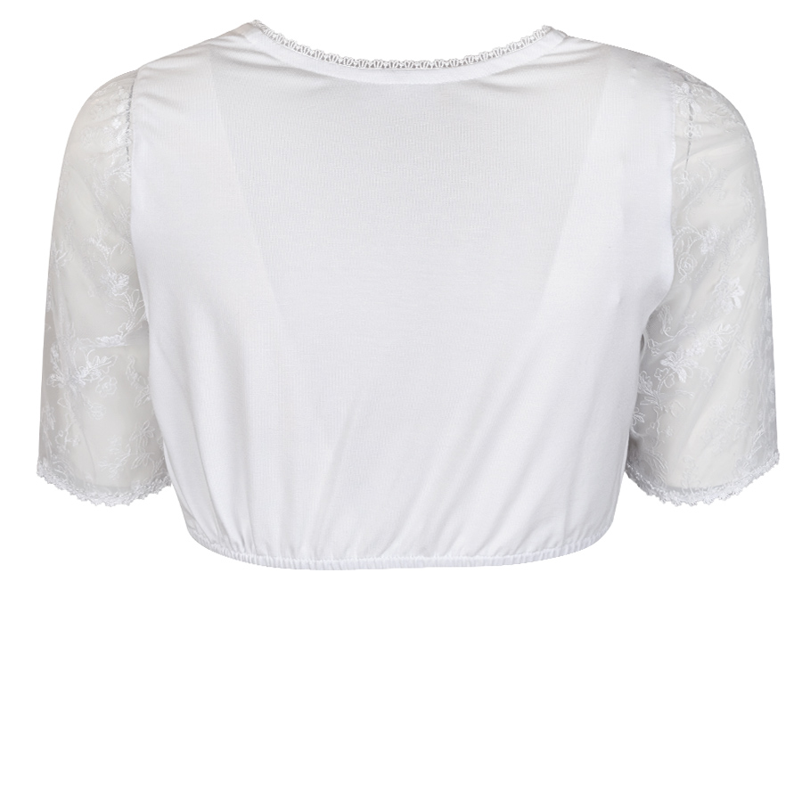 Waldorff Dirndlbluse, weiß, Spitzenärmel, elegant #3