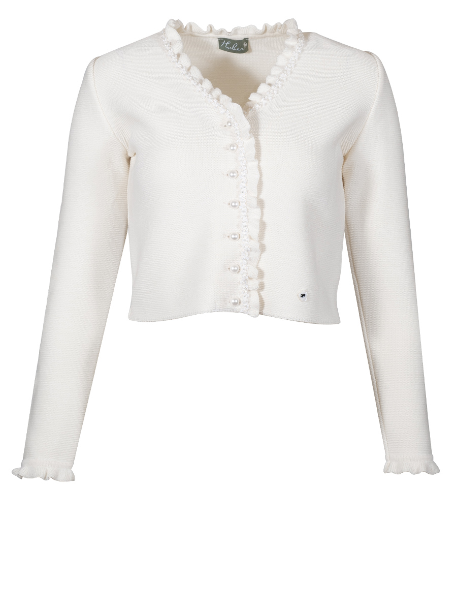 Huber Strickjacke, Brautjacke, natur Rüschen, Perlen Huber Strickjacke, Brautjacke, natur Rüschen, Perlen #1